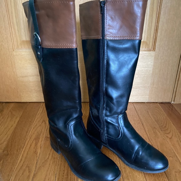 Women’s Brown Black Winter Riding Boots size 8.5 - Picture 2 of 6